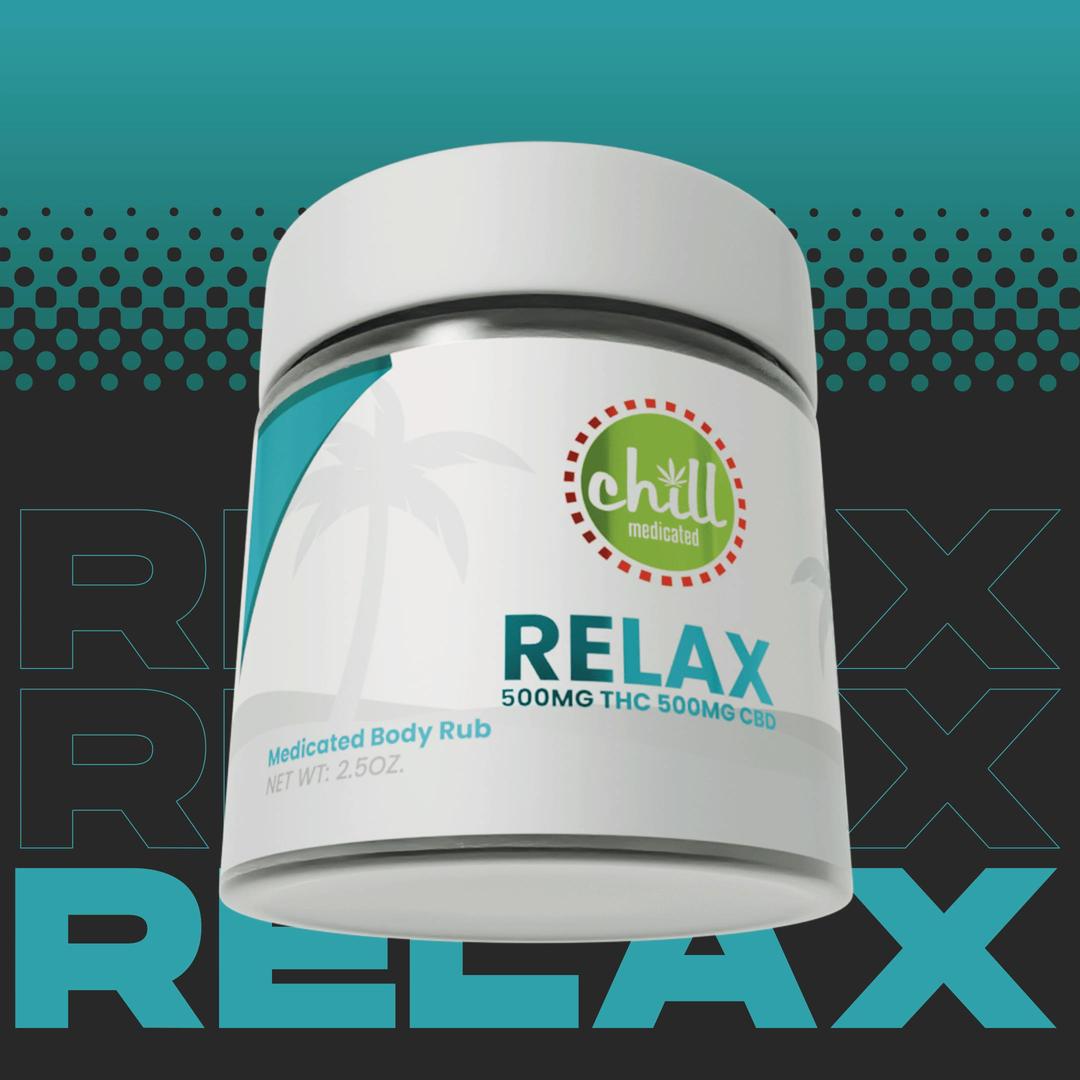 500mg THC : 500mg CBD | RELAX Body Rub | Chill Medicated | MED