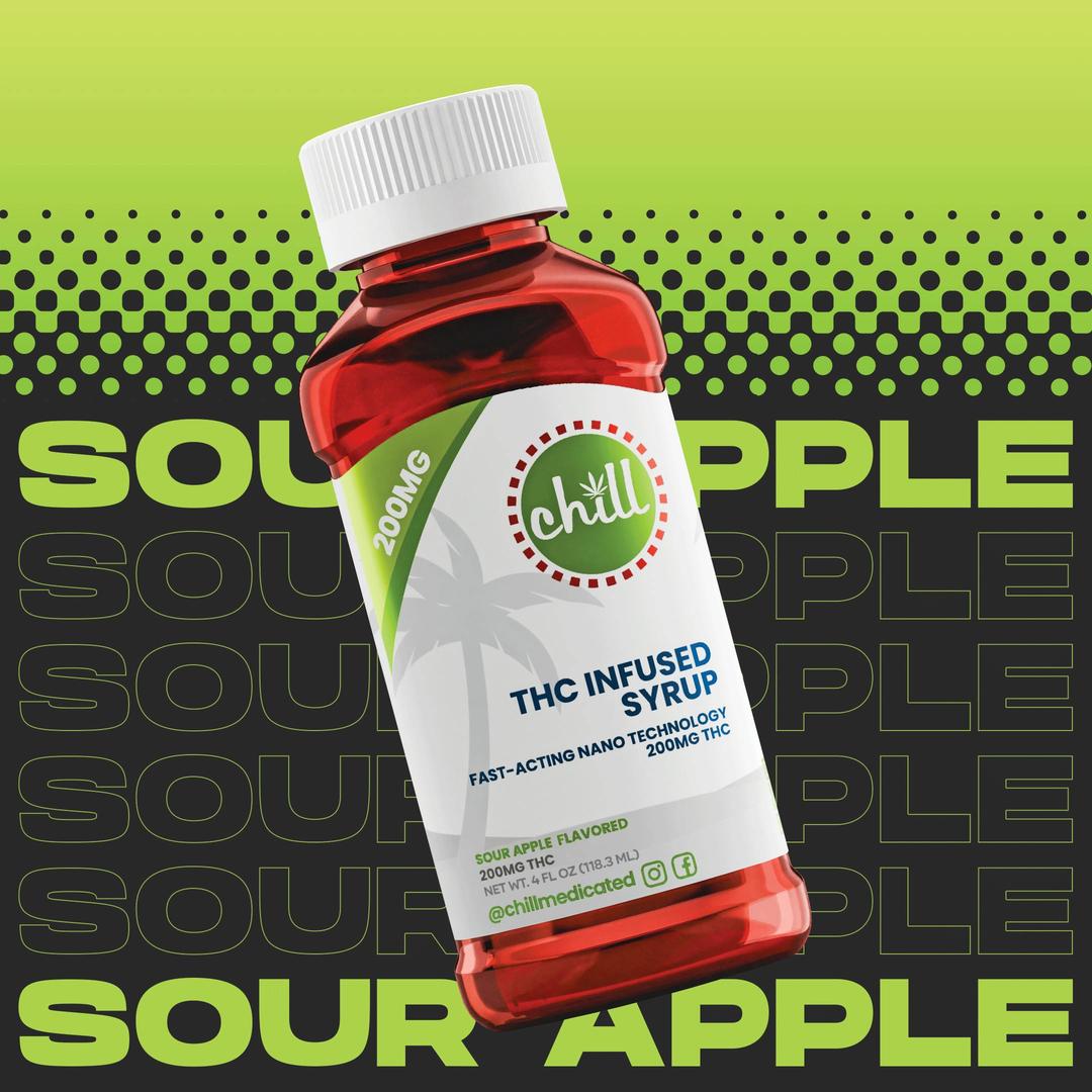 Sour Apple | 200MG THC Syrup | Chill Medicated | MED