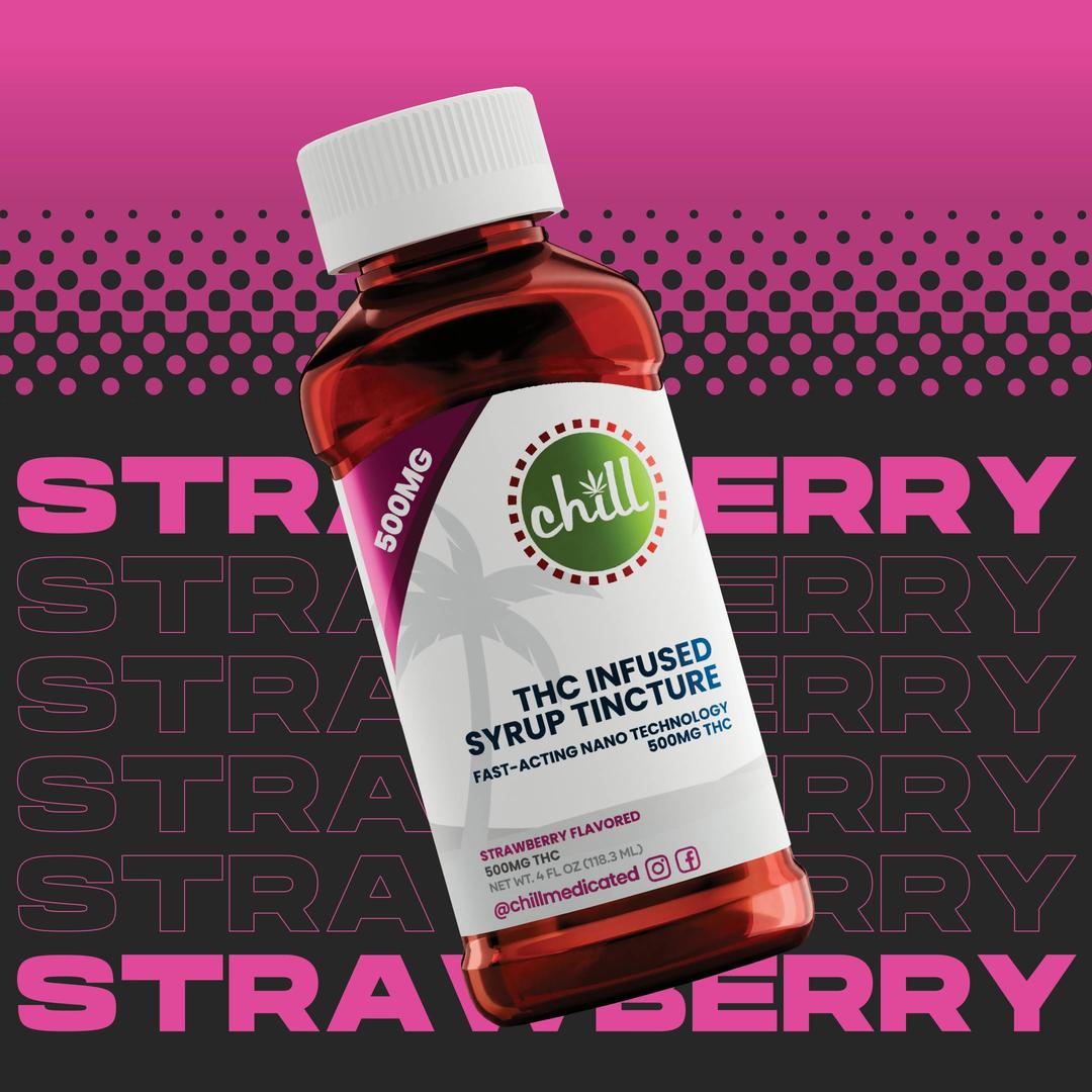 Strawberry | 500mg THC Syrup Tincture | Chill Medicated | MED
