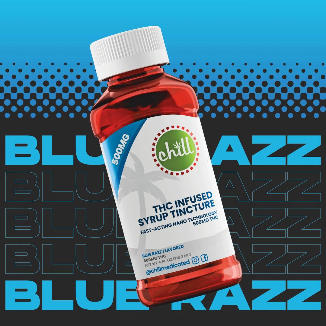 Blue Razz | 500mg THC Syrup Tincture | Chill Medicated | MED