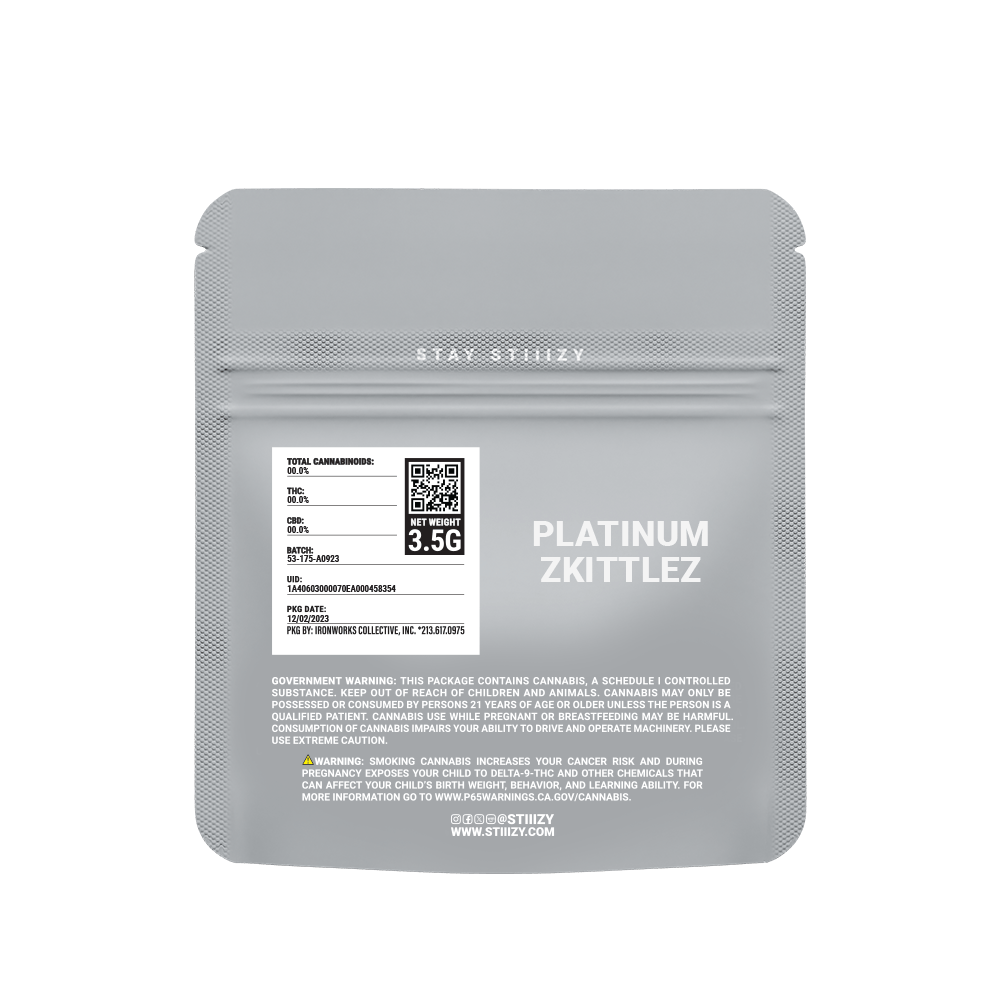 - PLATINUM ZKITTLEZ - 3.5G Grey Label Mylar