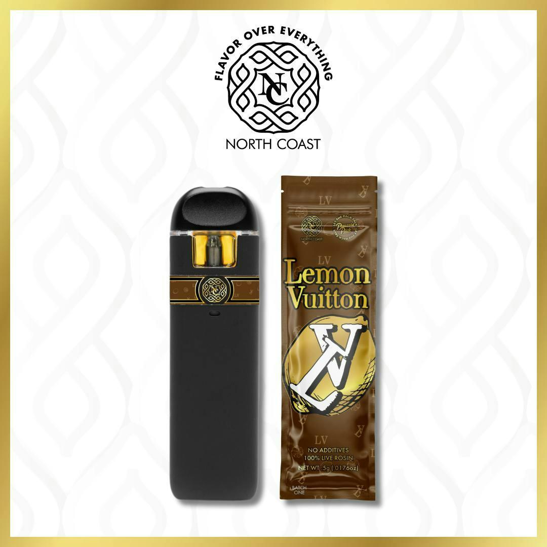 North Coast x Pressure Pack Lemon Vuitton Rosin Disposable Pod .5g Tier 1