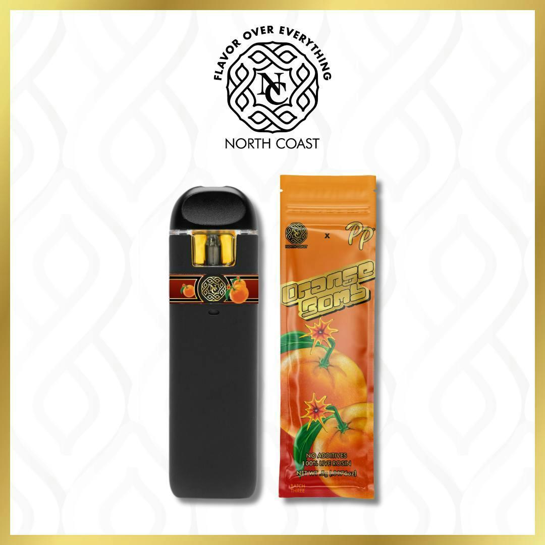 North Coast x Pressure Pack Orange Bomb Rosin Disposable Pod .5g Tier 1
