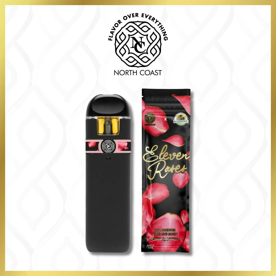 North Coast x Rollganic Eleven Roses Rosin Disposable Pod .5g Tier 3