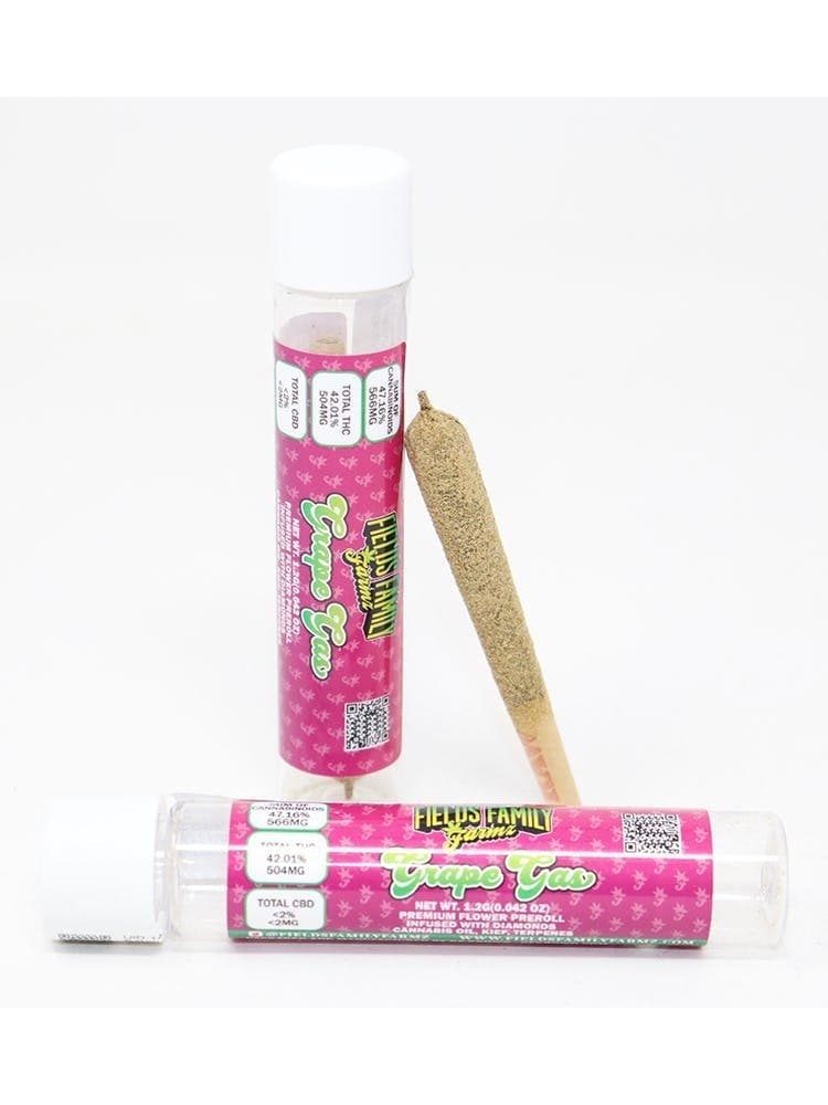 Grape Gas Single 1.2g Diamonds, Kief, Oil, and Terpenes Infused Pre Roll