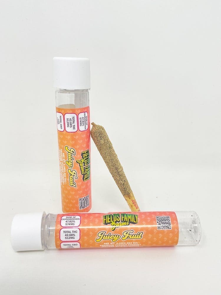 Juicy Fruit Single 1.2g Diamonds, Kief, Oil, and Terpenes Infused Pre Roll