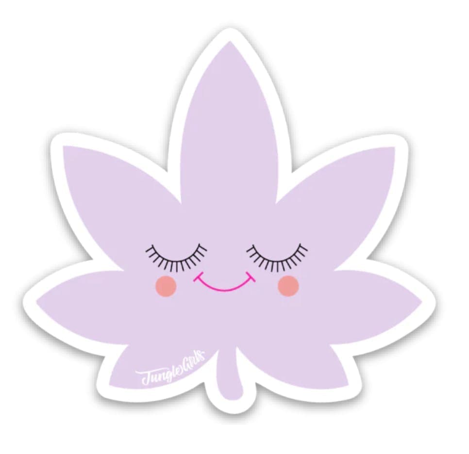 Jungle Boys Clothing | Happy Leaf Sticker (Lilac)