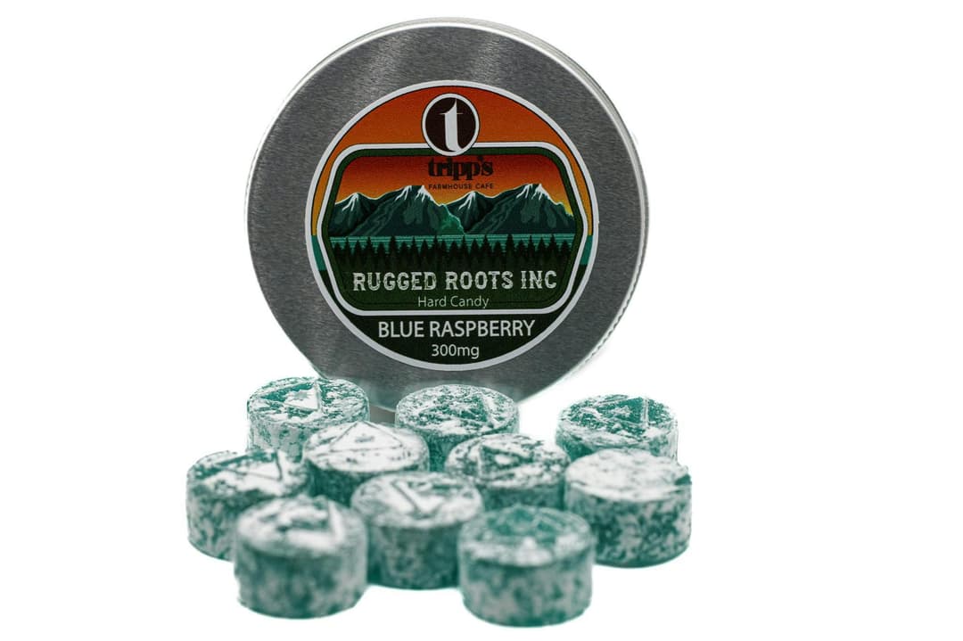 Rugged Roots - Blue Raspberry 300mg Hard Sweets