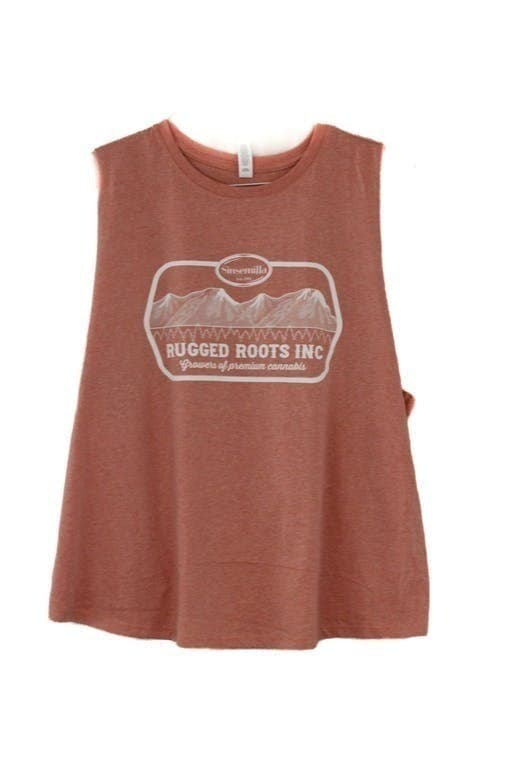 Rugged Roots - Faded Coral Pink Crop Top (Small)