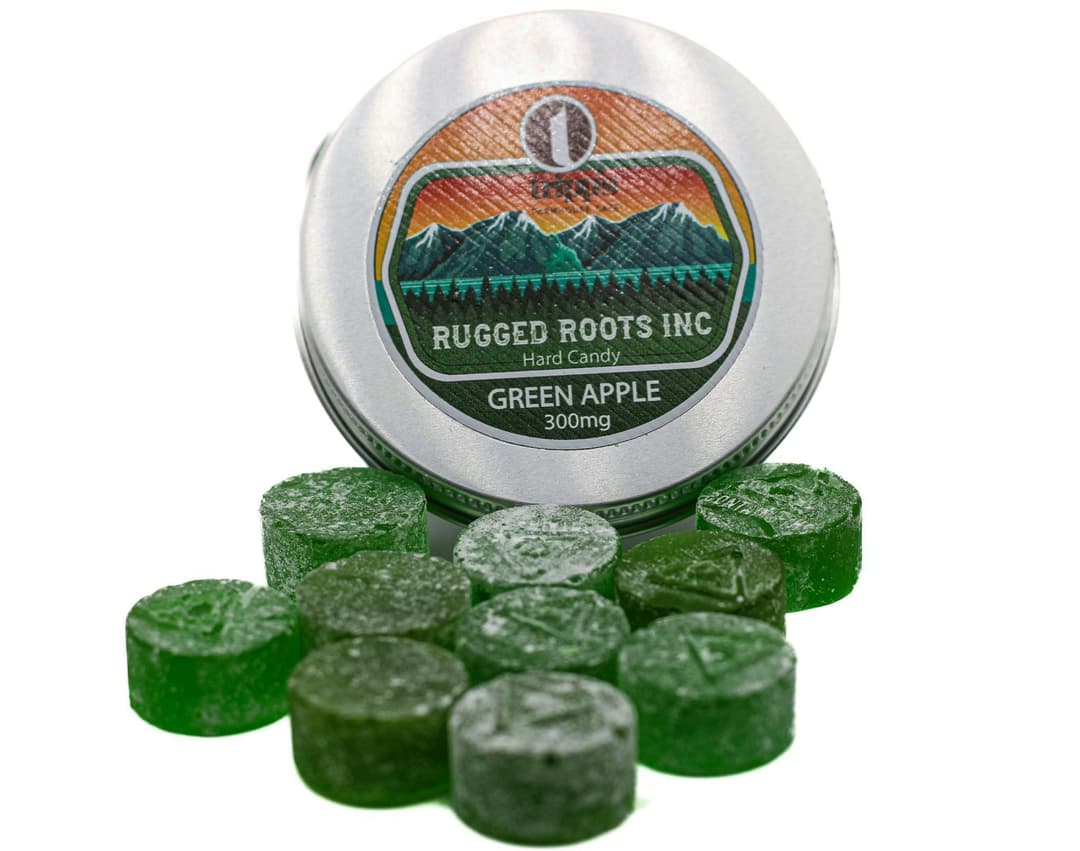 Rugged Roots - Green Apple 300mg Hard Sweets