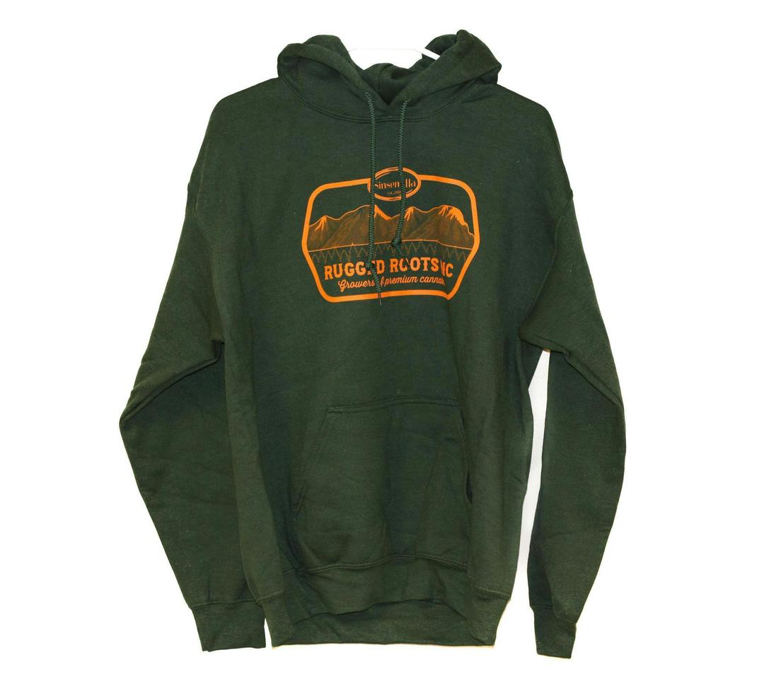 Rugged Roots - Hoodie (Green and Orange) {Large}