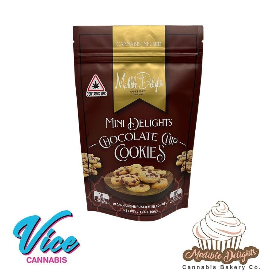 Medible Delights: Mini Chocolate Chip Cookies 100mg Pack