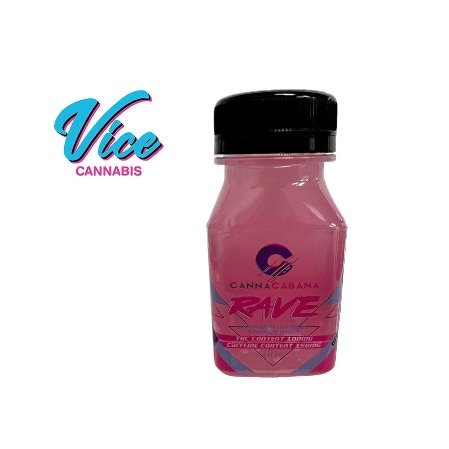 RAVE Shot Pink: (100mg THC + 150mg Caffeine)