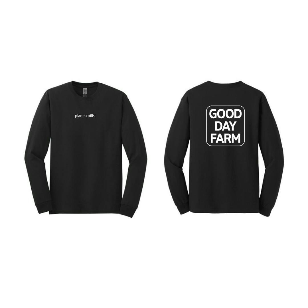 GDF: Apparel | Plants Over Pills Long Sleeve T-Shirt | Black | 2XL