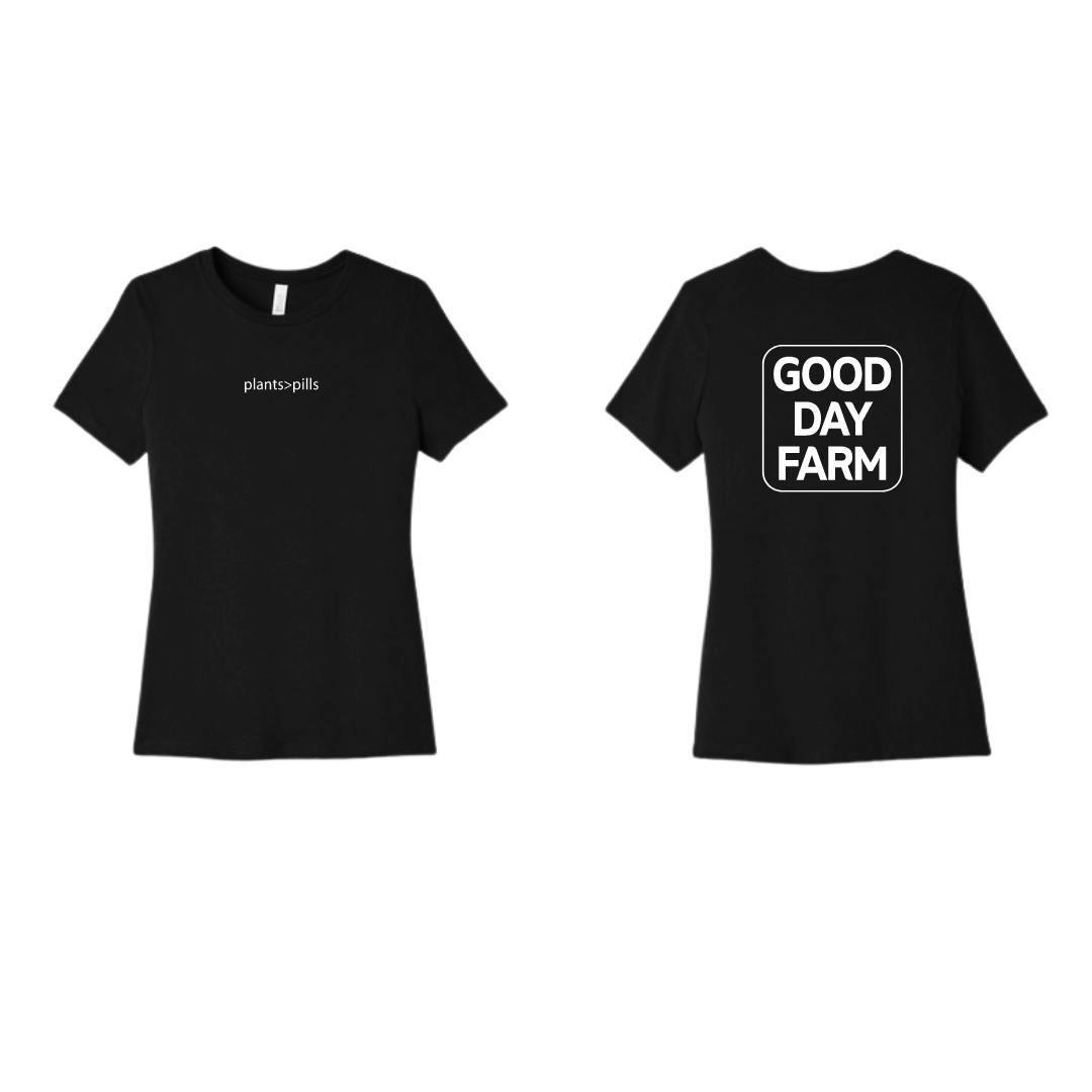 GDF: Apparel | Plants Over Pills Women's T-Shirt | Black | Large