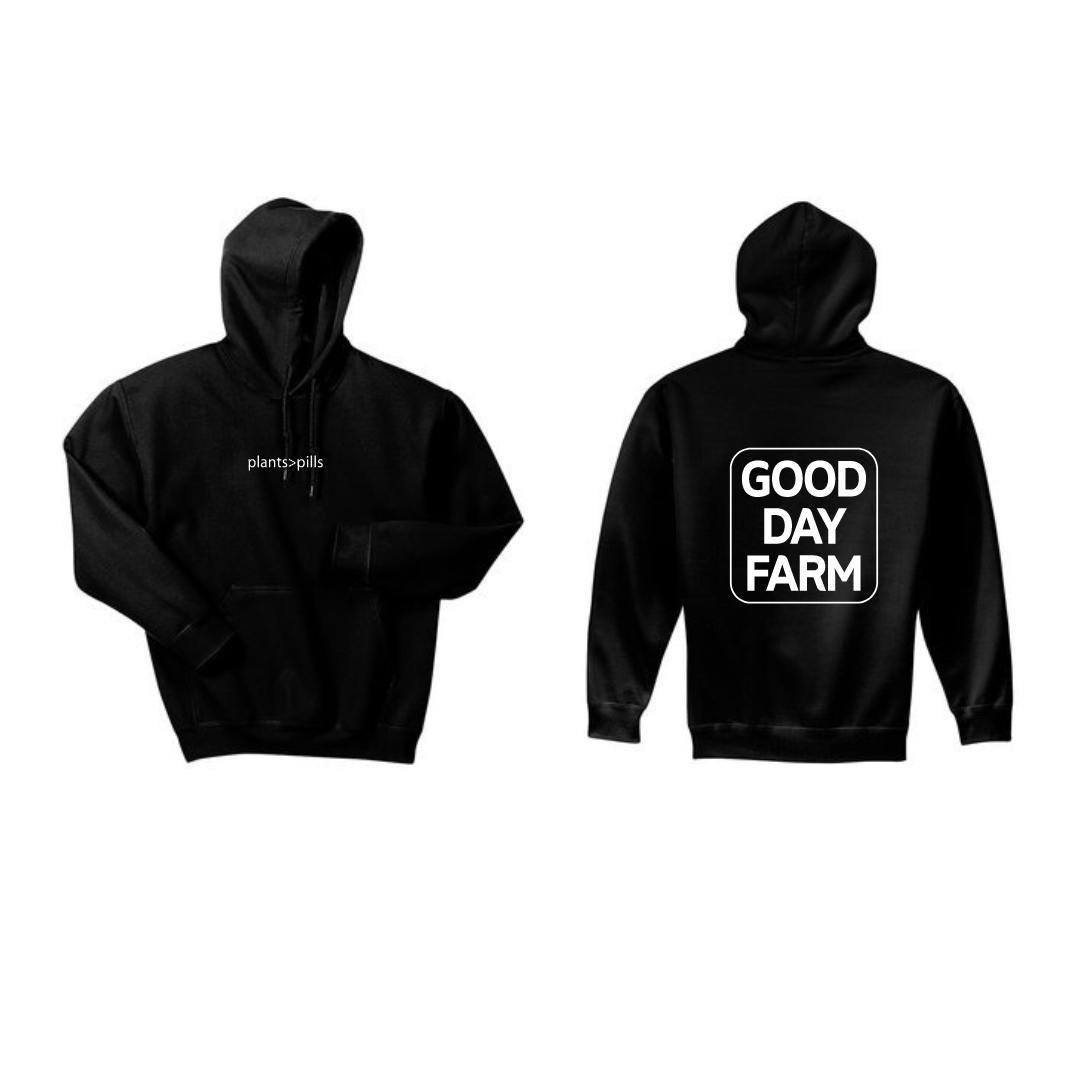 GDF: Apparel | Fleece Hoodie | Plants Over Pills | Black | 2XL