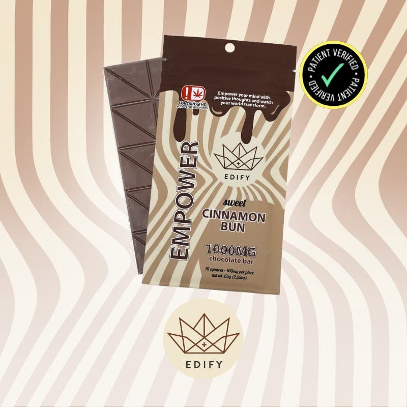 1000mg THC Cinnamon Roll Flavored Chocolate Bar