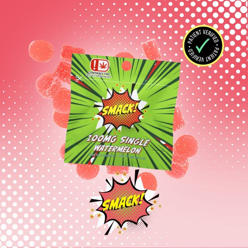 SMACK! - Sour Watermelon -SINGLES- 100mg THC