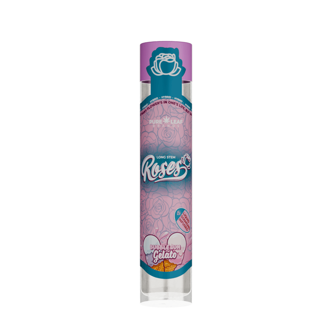 BUBBLEGUM GELATO Roses Long Stem Hybrid 1G | Liquid Diamond Infused