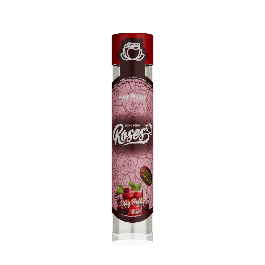 VERY CHERRY Roses Long Stem Hybrid 1g | Liquid Diamond Infused