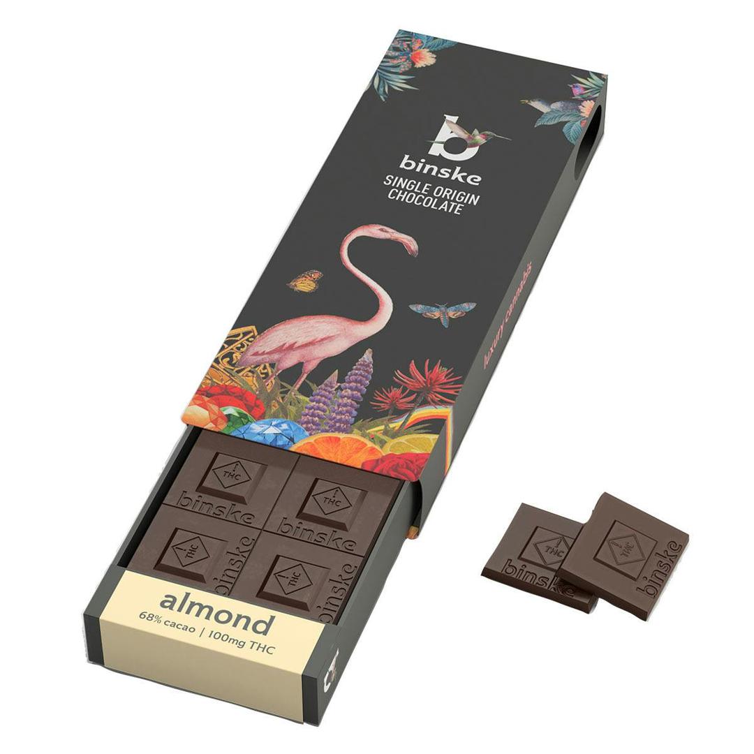 Almond Dark Chocolate Bar - 100mg