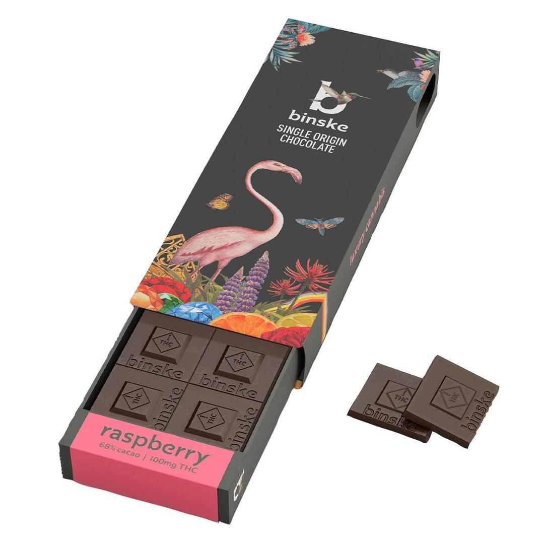 Raspberry Dark Chocolate Bar - 100mg