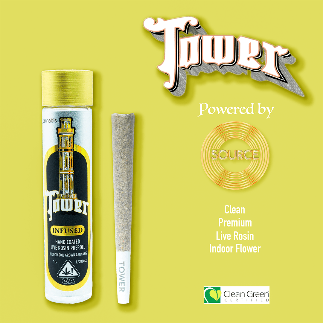Gelato Pop x Papaya Tangie - Infused Tower - 1G Indica Live Rosin Preroll