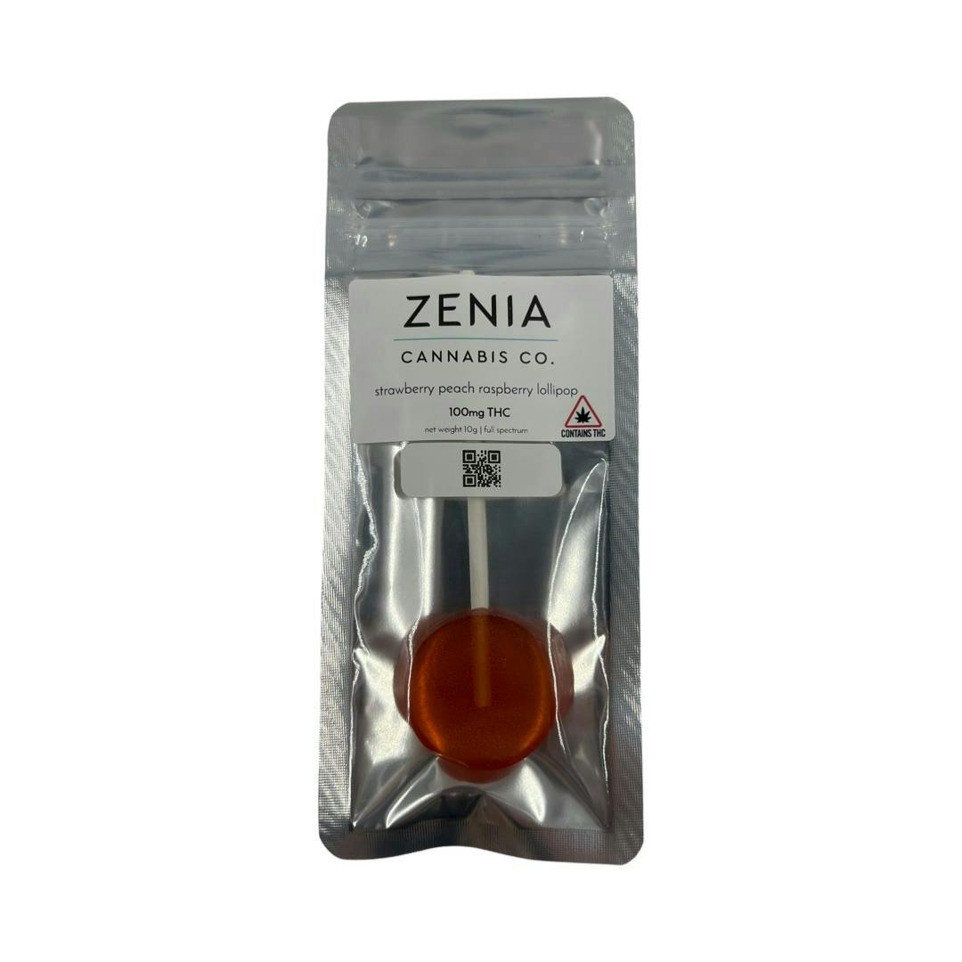 100mg Strawberry Peach Raspberry Lollipop - Zenia Cannabis Co.