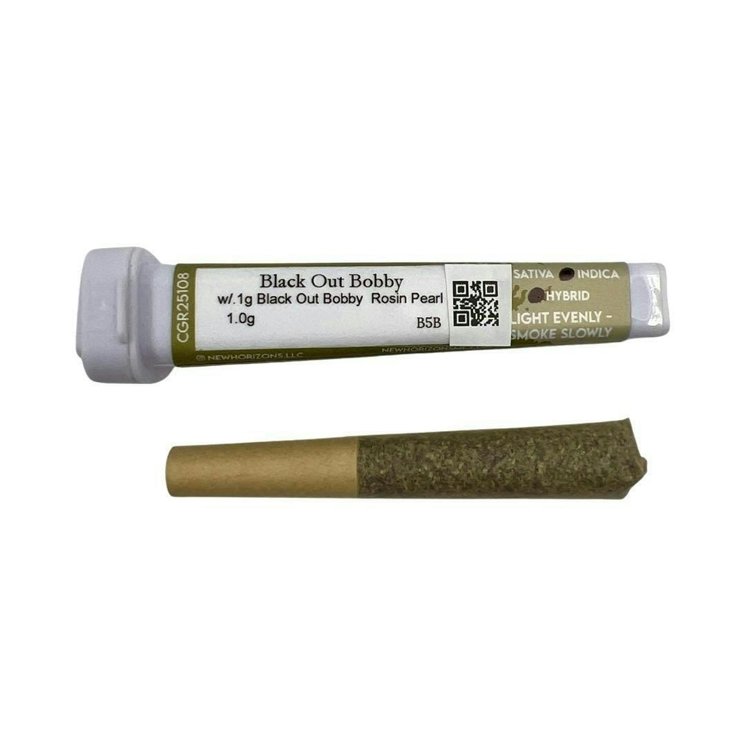 1g Black Out Bobby w/ .1g B.O.B. Rosin Pearl Pre-Roll - New Horizons