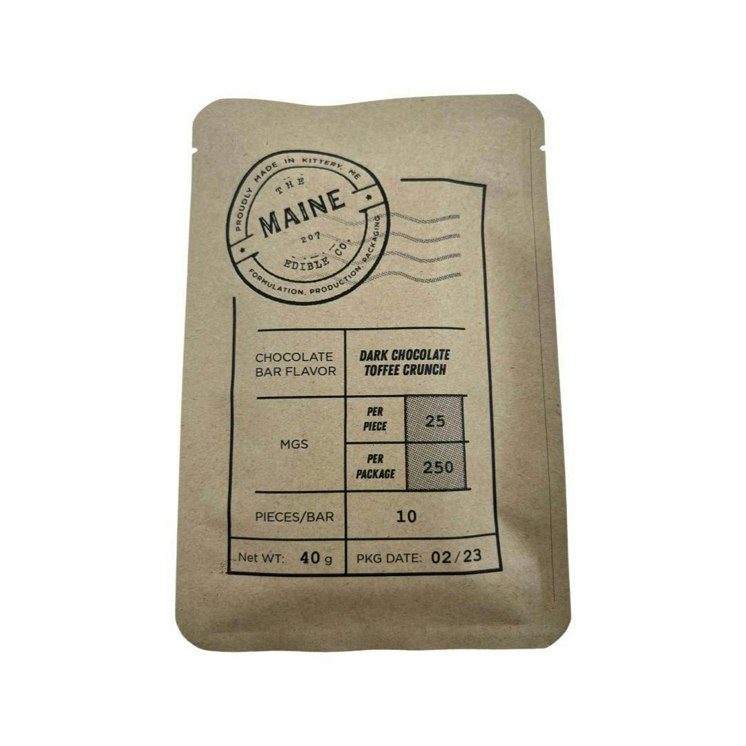 250mg Dark Chocolate Toffee Crunch Chocolate Bar - The Maine Edible Co.