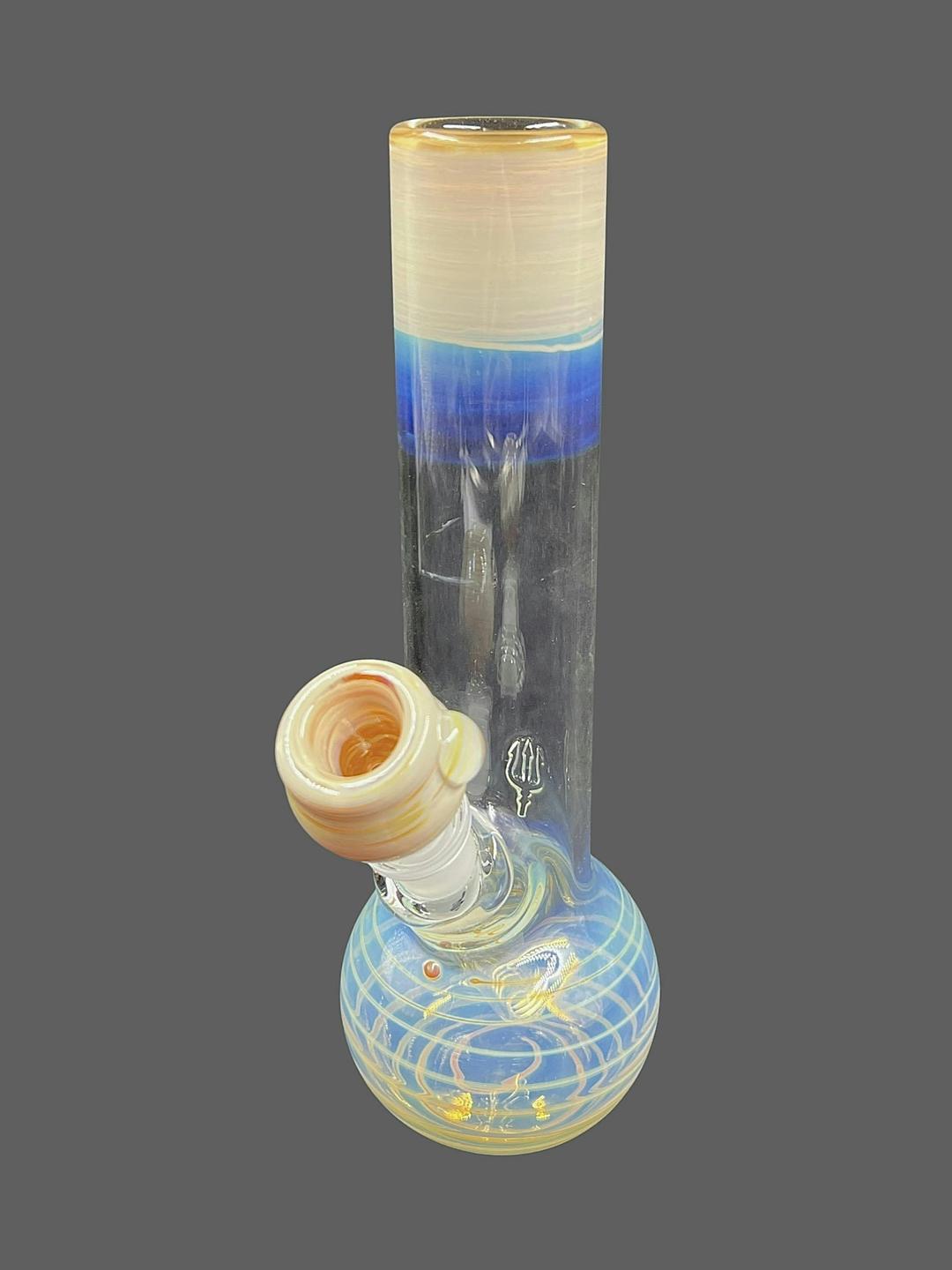 Blue & Peach Fumed Glass Bong
