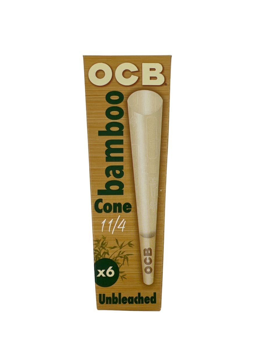 OCB Unbleached Bamboo 1-1/4 Cones 6ct