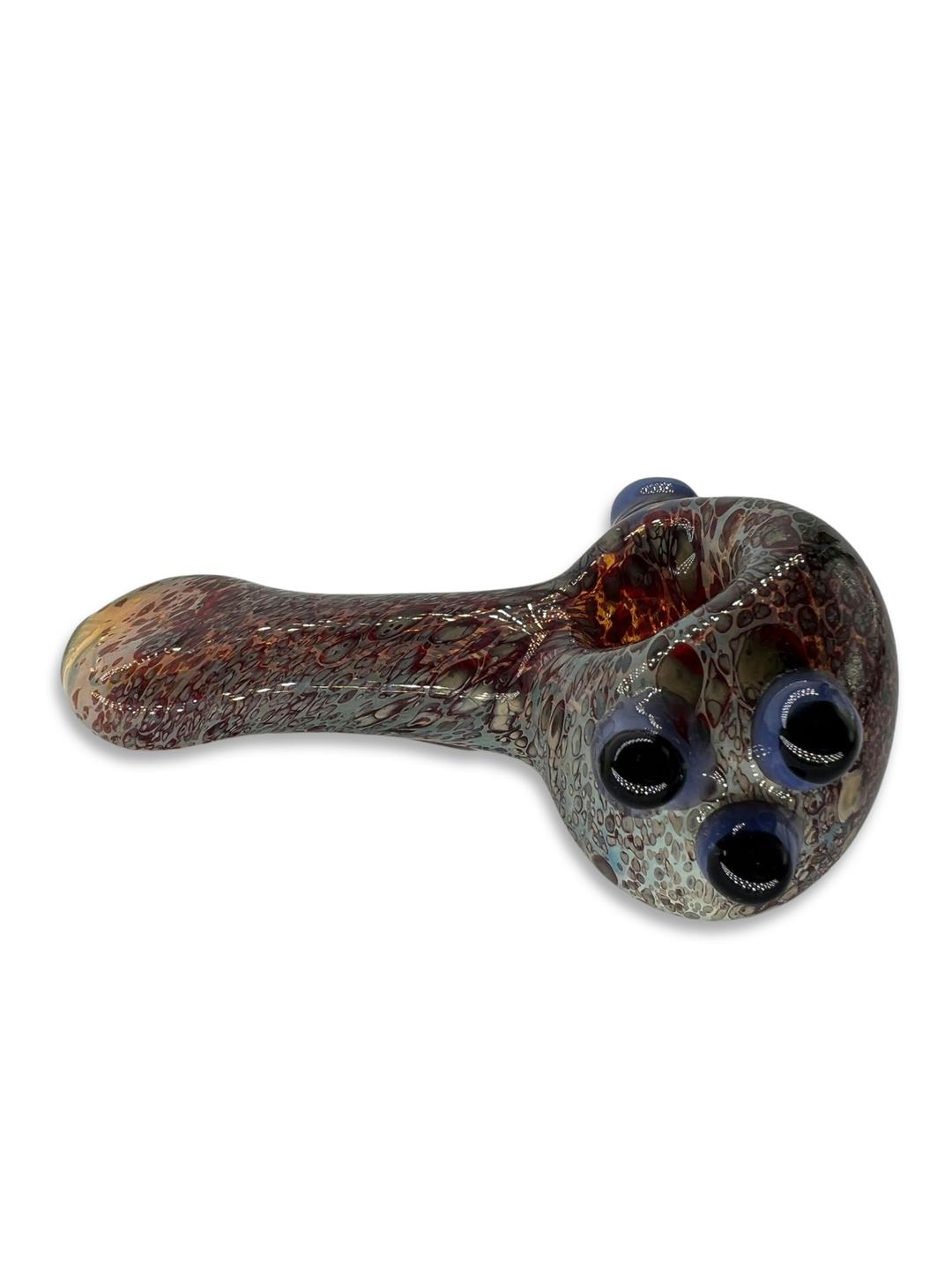 Triple Knocker Purple & Black Spoon Pipe