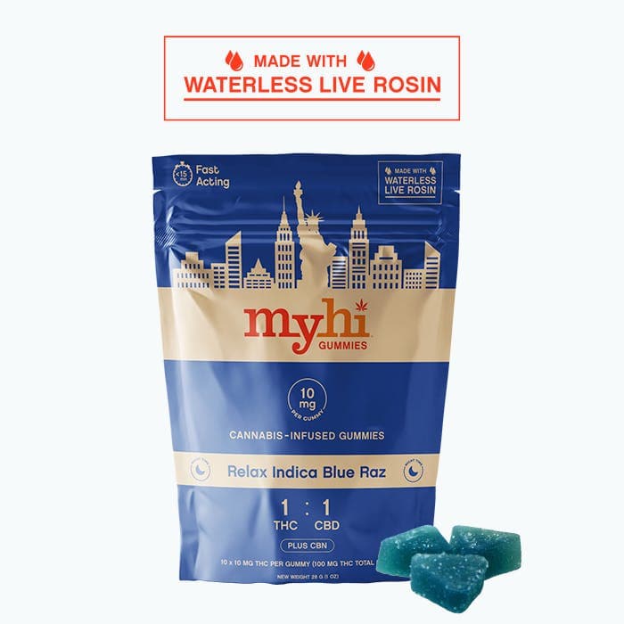 Sunset Indica Blue Raz - Fast Acting - Solventless Live Rosin Gumm. (100mg)