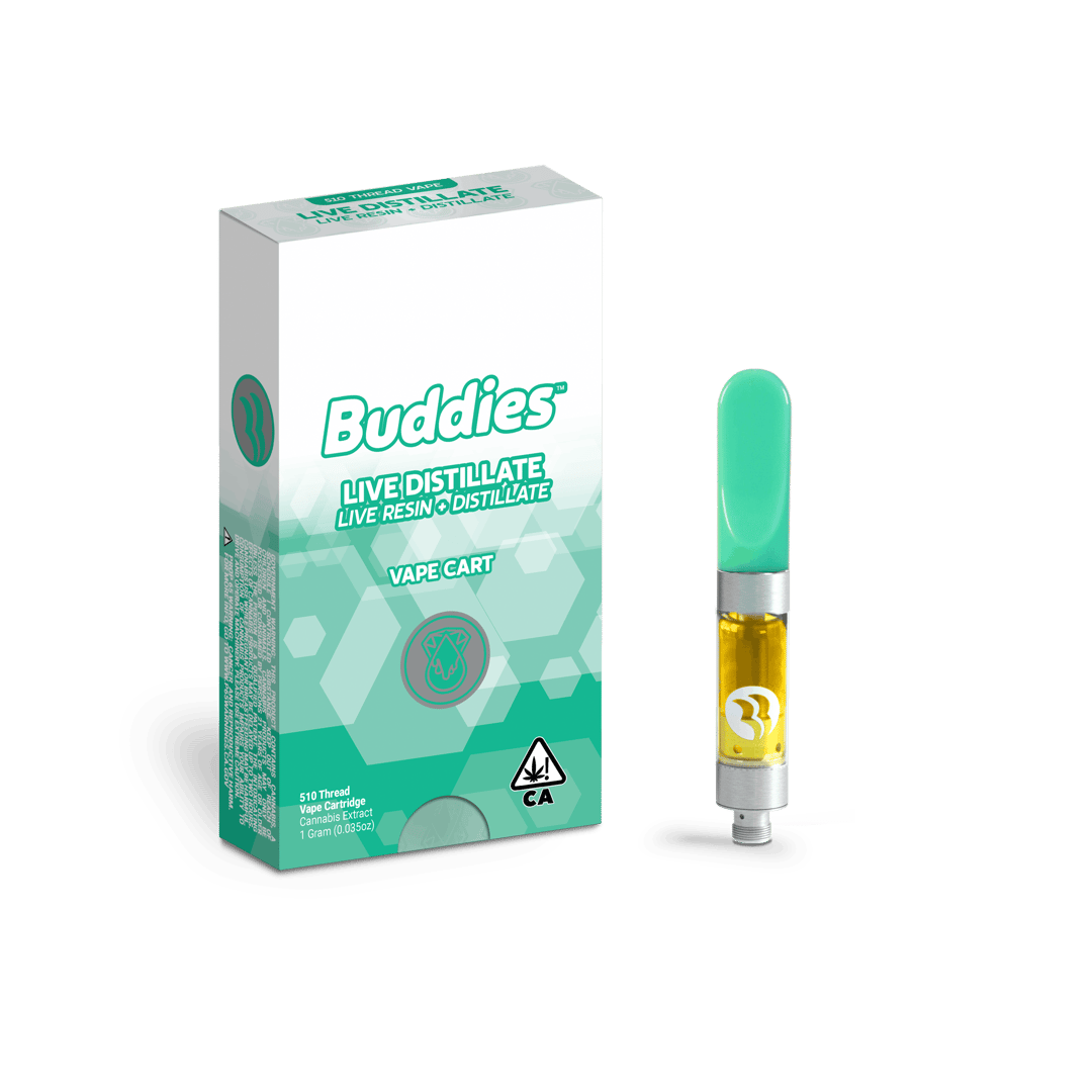 Live Resin + Distillate Blueberry Cupcake 1g Vape Cart (H)