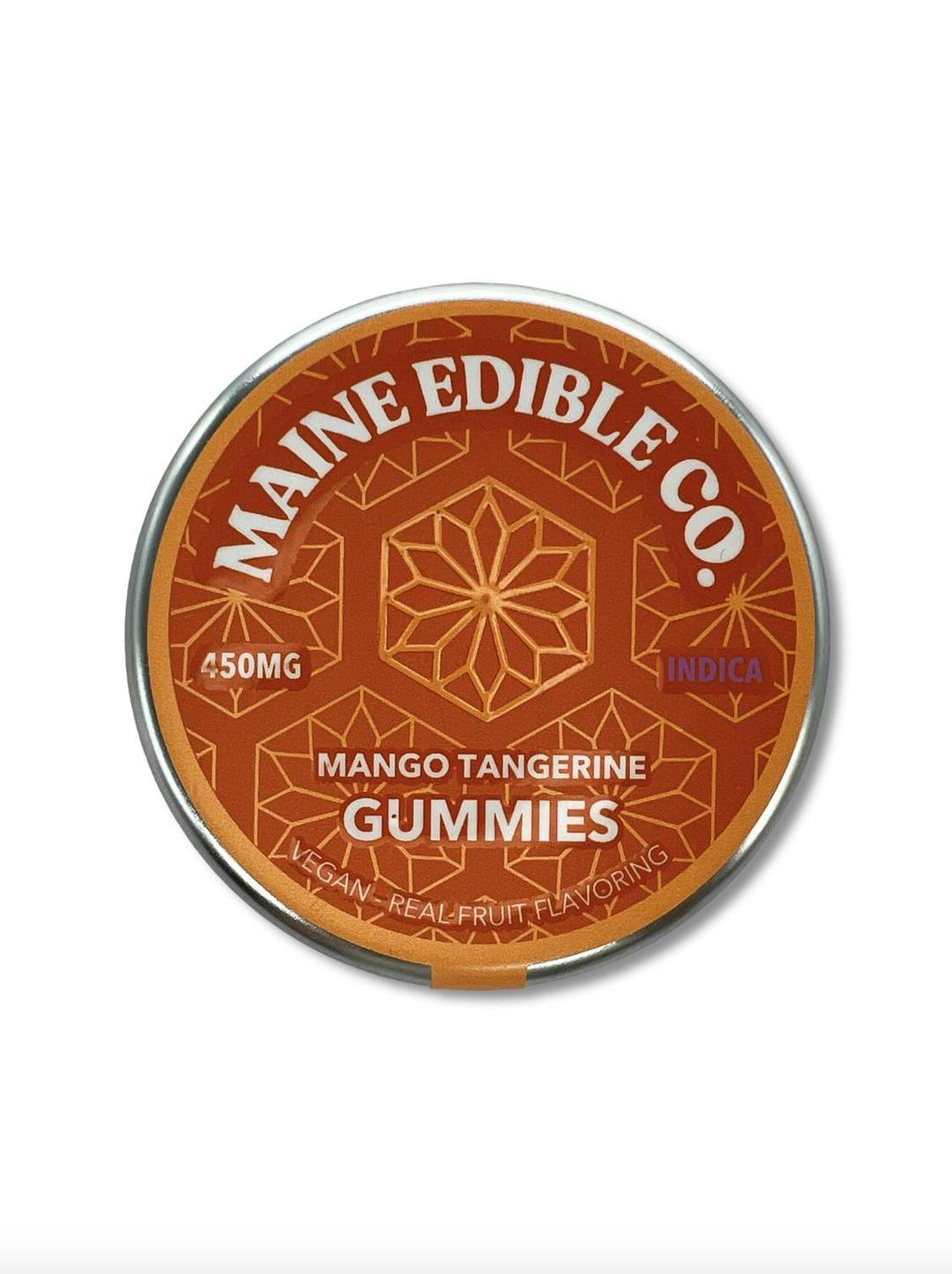 450mg Mango Tangerine Indica Gummies - The Maine Edible Co.