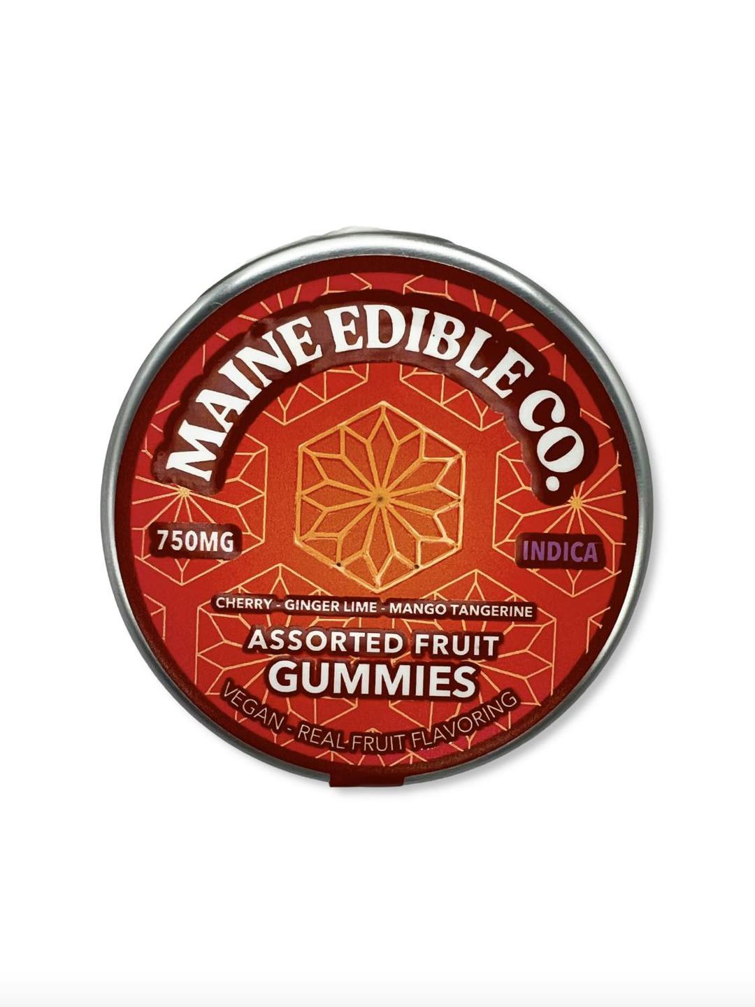 750mg Assorted Fruit Indica Gummies - The Maine Edible Co.