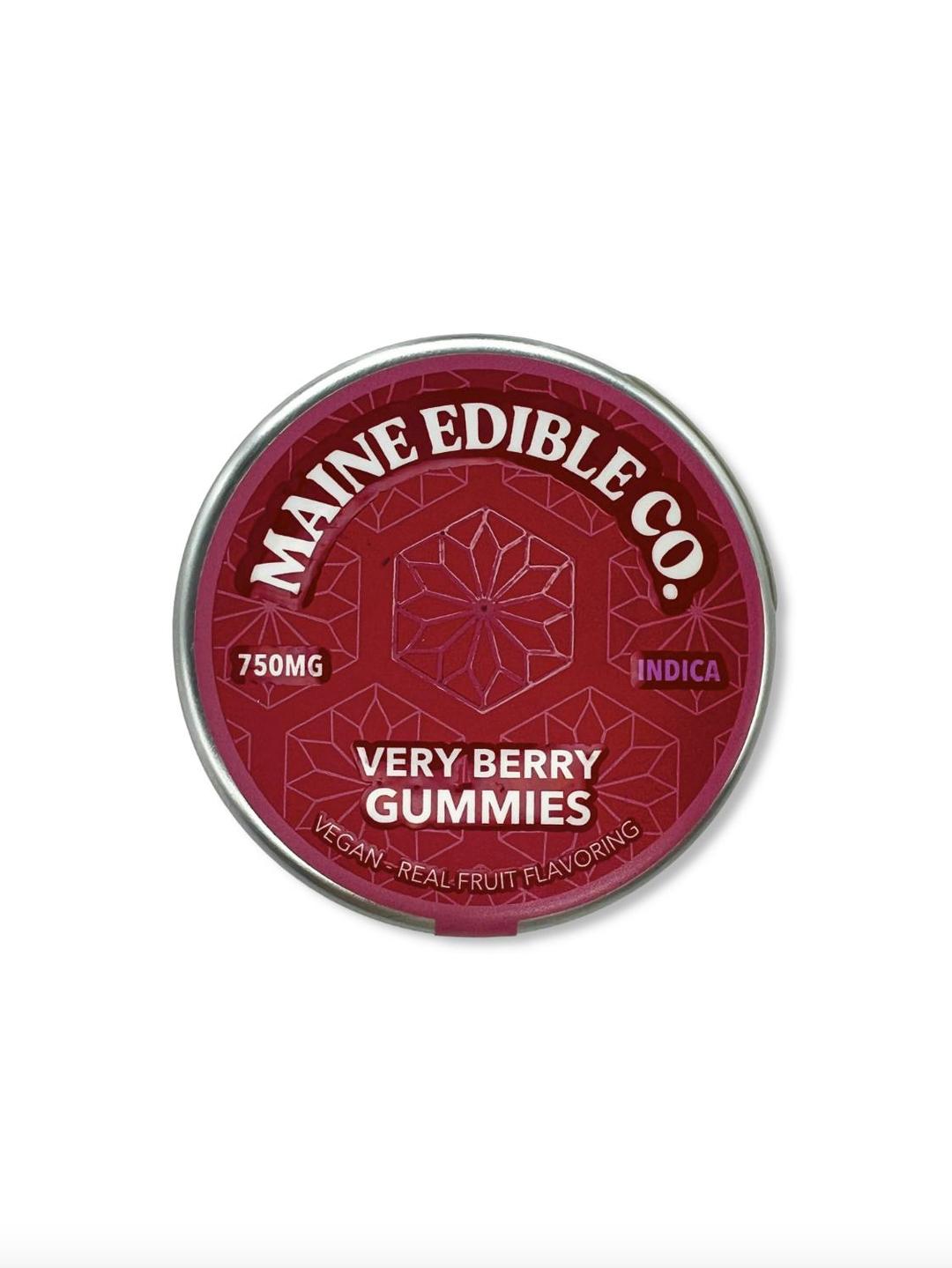 750mg Very Berry Indica Gummies - The Maine Edible Co.