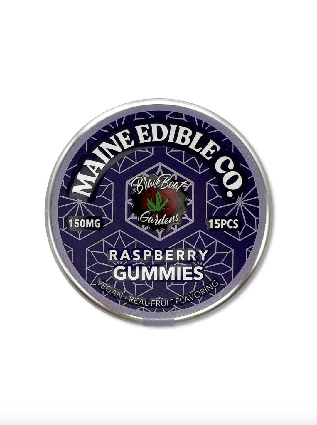 150mg Raspberry Gummies - The Maine Edible Co. + Brave Boat Gardens