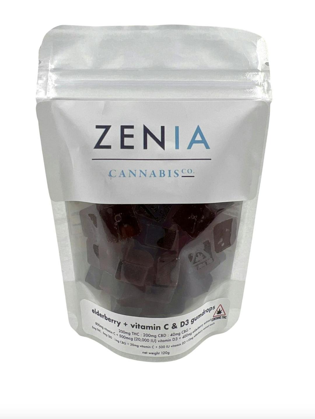 Elderberry + Vitamin C & D3: 200mg THC + 200mg CBD - Zenia Cannabis Co.