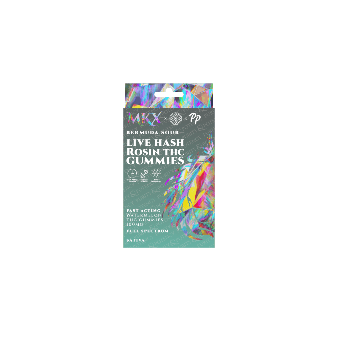 MKX Live Hash Rosin Gummies(100mg): Bermuda Sour