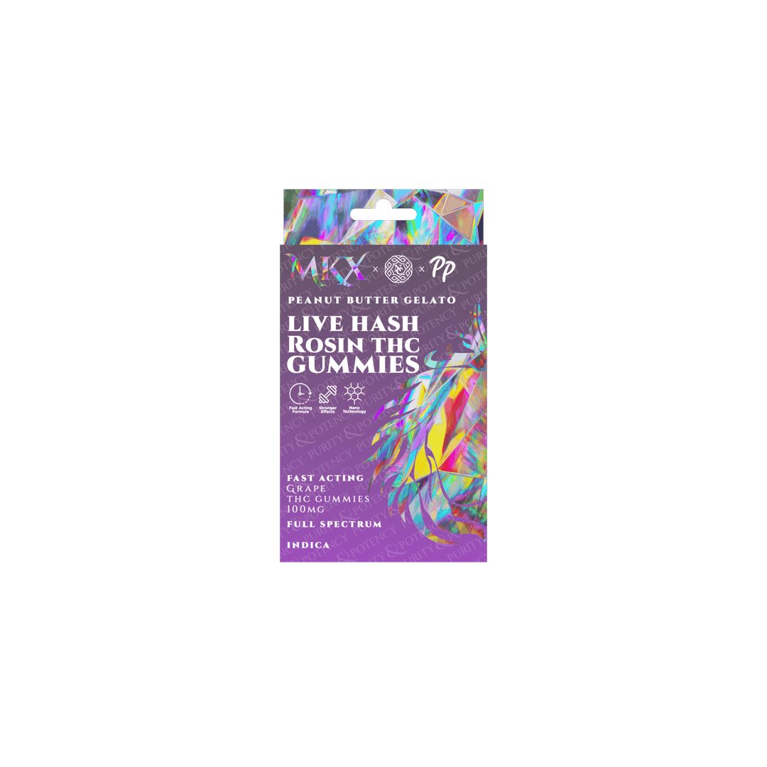 MKX Live Hash Rosin Gummies(100mg): Peanut Butter Gelato