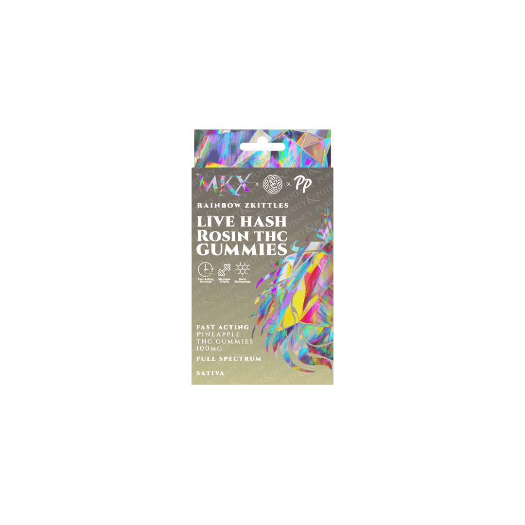 MKX Live Hash Rosin Gummies(100mg): Rainbow Zkittles