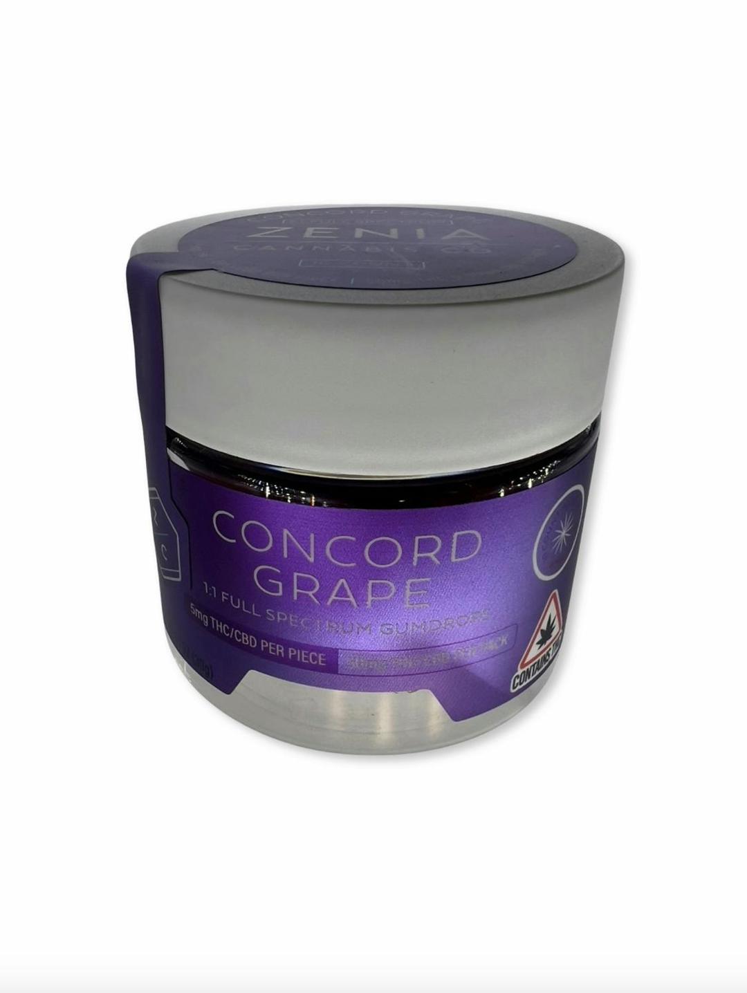 5mg Concord Grape 1:1 CBD : THC Gummies - Zenia Cannabis Co.