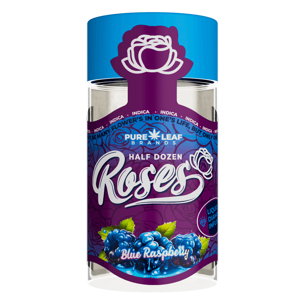 BLUE RASPBERRY Roses 6 Pack Indica | Liquid Diamond Infused | 3.6G (.6g ea)