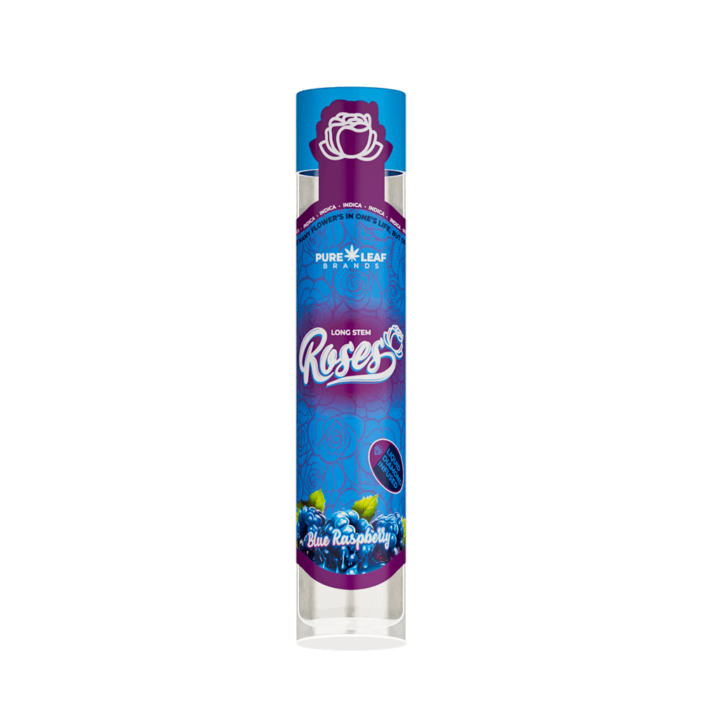 BLUE RASPBERRY Roses Long Stem Indica 1G | Liquid Diamond Infused