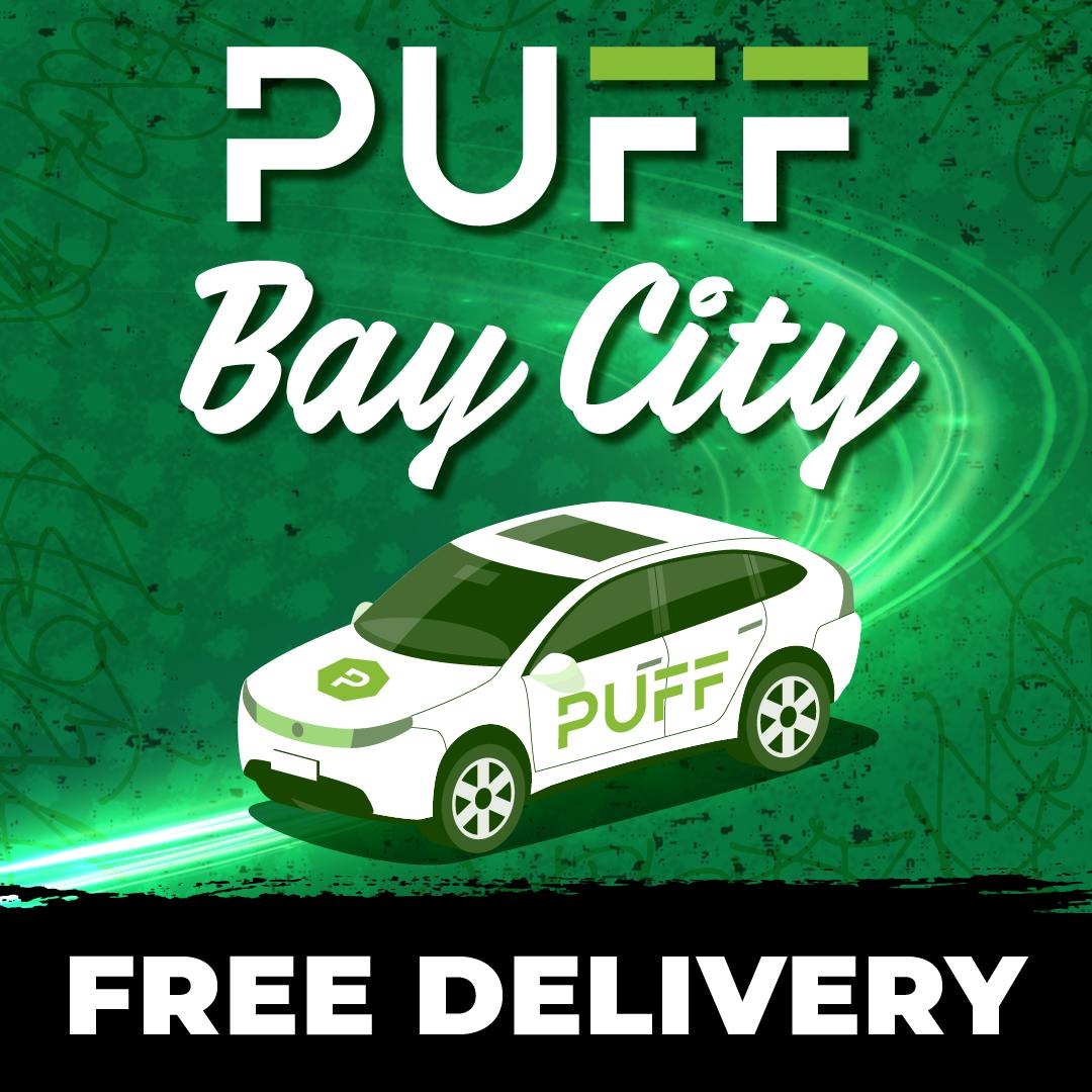 PUFF Bay City Delivery - Recreational & Medical storefront banner - recreational marijuana delivery