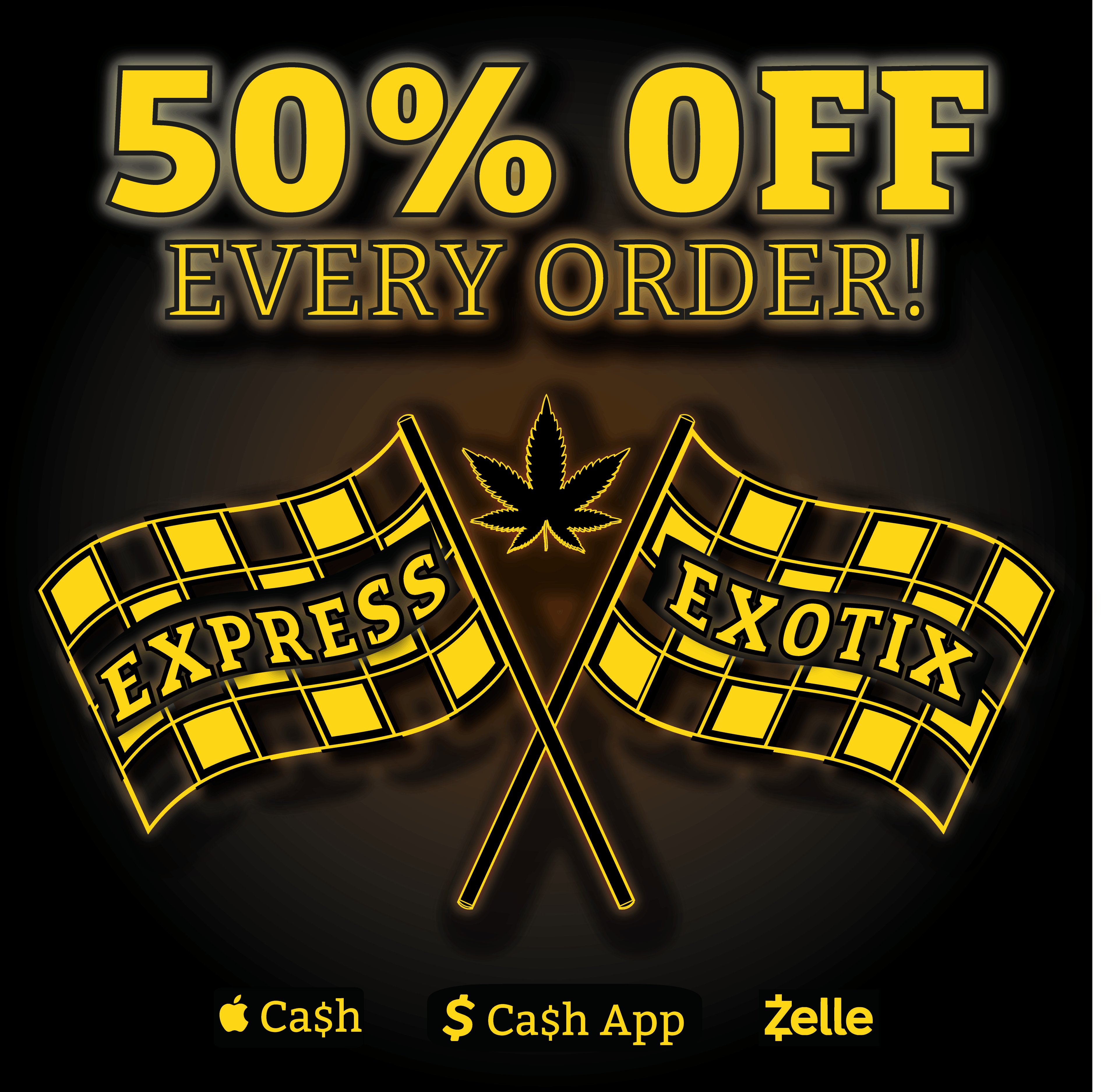 Express Exotix logo - Cannabis delivery service in Korea Town / Echo Park