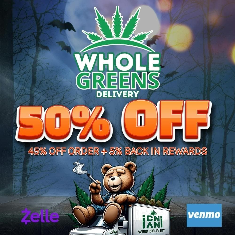 Whole Greens storefront banner - recreational marijuana delivery