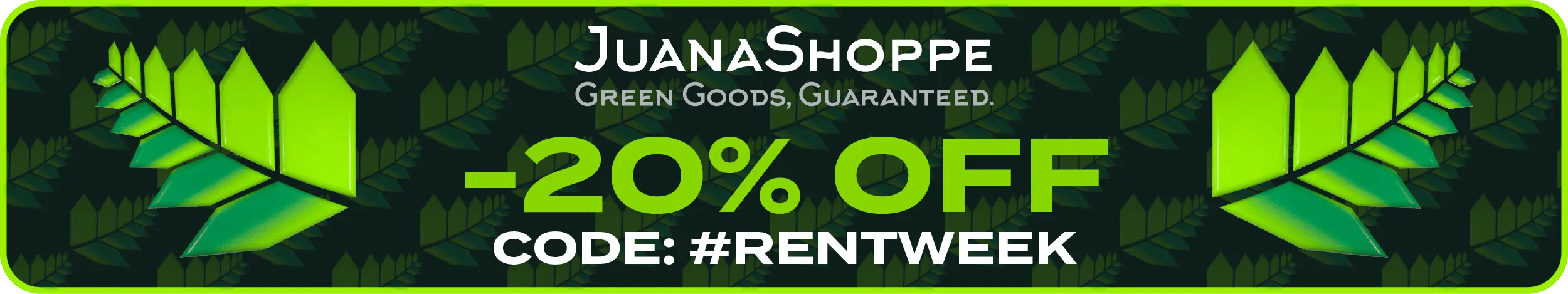 JuanaShoppe storefront banner - recreational marijuana delivery